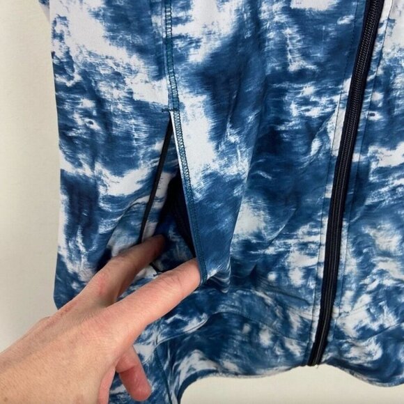 Lululemon Light Speed Running Vest Blue Tie Dye Size 2 Stretch Jacket Run Coat - Picture 6 of 11